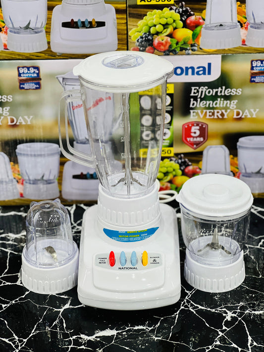 "National Blender Set – Multi-Purpose Kitchen Appliance with 3 Jars and 5-Year Warranty"